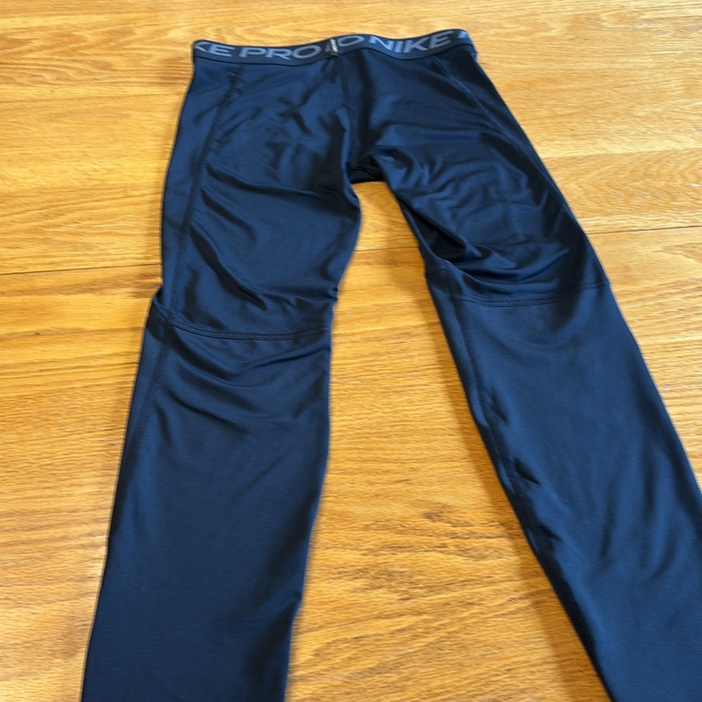 Nike Black Leggings with Light Blue Swoosh - Picture 5 of 6